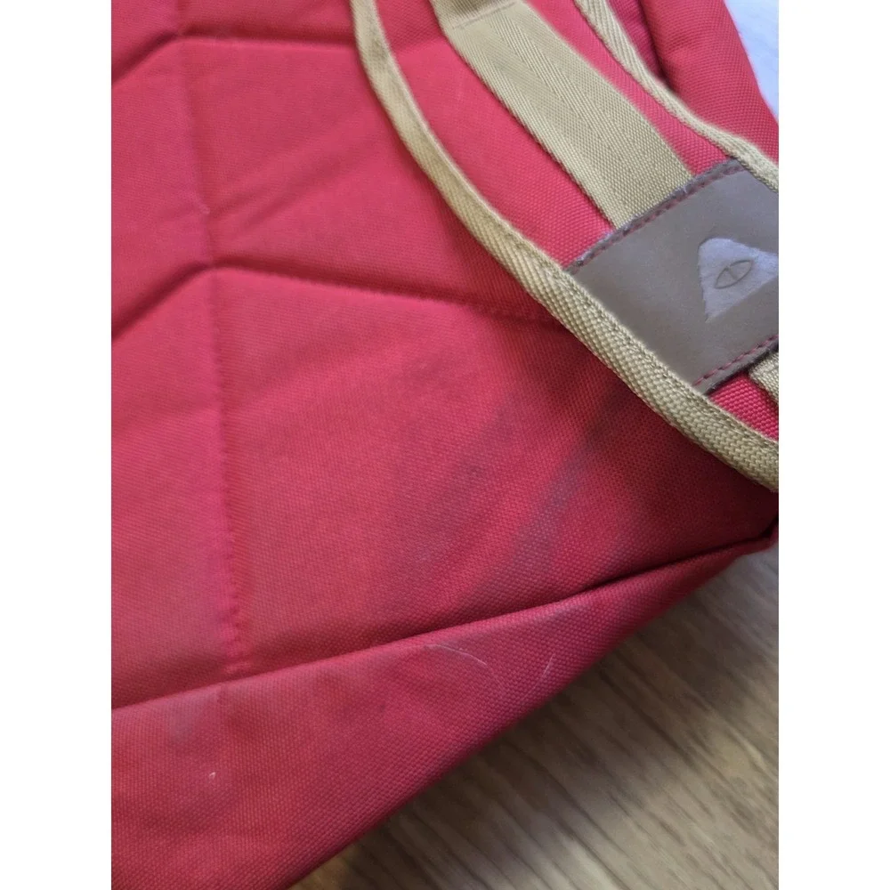 Poler‎ Outdoor Stuff Backpack Red Canvas Brown Leather Portland Oregon